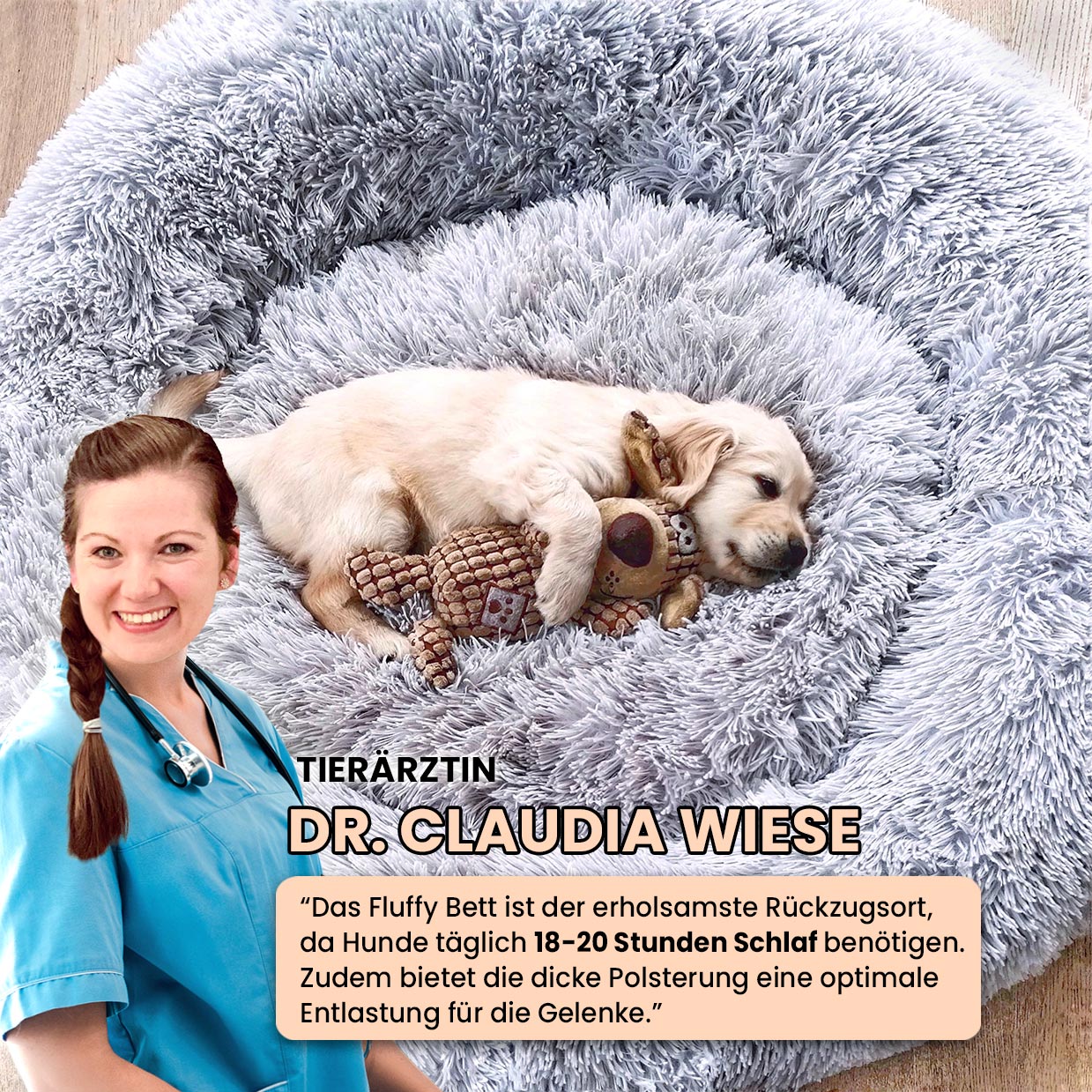 Hundebett Fluffy Plus - Das Original – Wahre Tierliebe